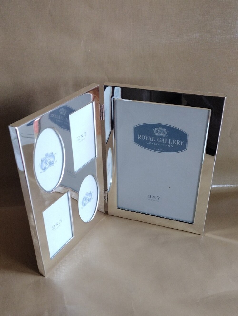 Royal Gallery 5-Opening Picture Frame Freestanding Silver Reflective Gloss